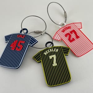 Personalisierter Nadelstreifen Baseball/Softball Taschenanhänger