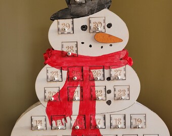 Calendario de Año Nuevo con muñeco de nieve (tipo calendario de Adviento)