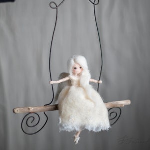 Handmade Felt Angel Ornament - Soft Wool Felt Angel Decoration for Christmas or Home Decor