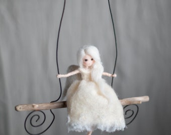 Handmade Felt Angel Ornament - Soft Wool Felt Angel Decoration for Christmas or Home Decor