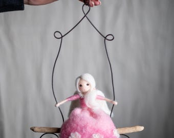 Handmade Felt Angel Ornament - Soft Wool Felt Angel Decoration for Christmas or Home Decor