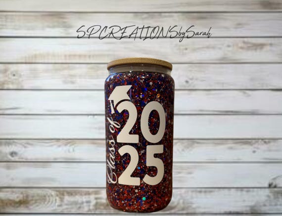16 oz Graduation Snow Globe Glass Tumbler