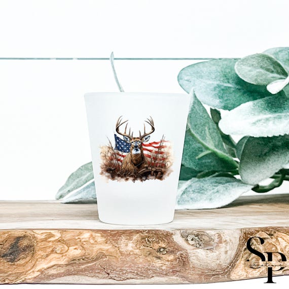 American Flag Buck Shot Glass
