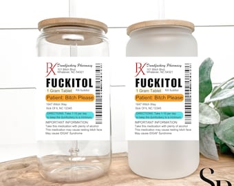FUCKITOL Funny Prescription Tumbler: Sarcastic Adult Humor Gift