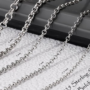 925 Sterling Silver Belcher Chain Necklace Women, Rolo Long Thick Pendant Charm Choker Chain Men, Birthday Gift Jewelry Her Him Wife Mum Dad