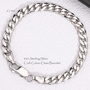 Bracciale a catena in argento sterling 925 da uomo, catena a maglie cubane massiccia, lunga, spessa e pesante, con ciondolo, da donna, regalo di compleanno, gioielli per lei, lui e moglie