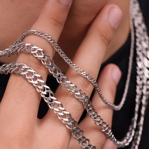 925 Sterling Silver Rambo Chain, Silver Chain Necklace, Double Curb Women Chain, Men Necklace , Necklaces For Women ,Silver Chain Gift For Her, Gift for women, Gold Chain, Rose Gold Chain, Rambo Chain Necklace, Birthday  Anniversary Gifts Her him