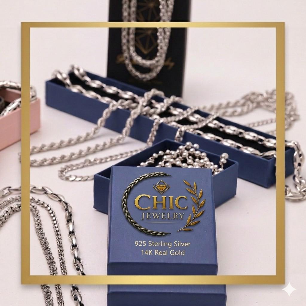 925 Sterling Silver Byzantine Chain Necklace Men, Viking Bali