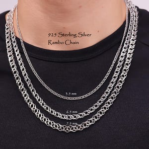 925 Sterling Silver Rambo Chain, Silver Chain Necklace, Double Curb Women Chain, Men Necklace , Necklaces For Women ,Silver Chain Gift For Her, Gift for women, Gold Chain, Rose Gold Chain, Rambo Chain Necklace, Birthday  Anniversary Gifts Her him
