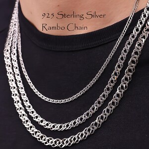 925 Sterling Silver Rambo Chain, Silver Chain Necklace, Double Curb Women Chain, Men Necklace , Necklaces For Women ,Silver Chain Gift For Her, Gift for women, Gold Chain, Rose Gold Chain, Rambo Chain Necklace, Birthday  Anniversary Gifts Her him