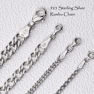 925 Sterling Silver Rambo Chain, Silver Chain Necklace, Double Curb Women Chain, Men Necklace , Necklaces For Women ,Silver Chain Gift For Her, Gift for women, Gold Chain, Rose Gold Chain, Rambo Chain Necklace, Birthday  Anniversary Gifts Her him