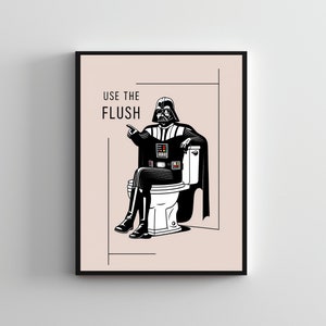 Restroom art SERIES #11, Star wars poster, Star wars lovers, Darth vader art, Funny toilet art, Funny toilet decoration, Darth vader print