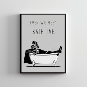 Bathroom art SERIES #06, Darth vader poster, Starwars wall art, Funny Starwars poster, Funny bathroom poster, Starwars wall decor toilet