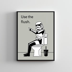 Toiletkunst SERIES #08, Starwars-poster, Star Wars-kunstwerk, Storm Trooper-poster, grappige toiletposter, toiletdecor, Starwars-afdrukken