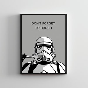 Badkamerkunst SERIES #15, poster Stormtrooper, Starwars-muurkunst, grappige Starwars-poster, grappige badkamerposter, Starwars-muurdecoratie toilet