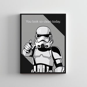 Badkamerkunst SERIES #26, poster Stormtrooper, Starwars-muurkunst, grappige Starwars-poster, grappige badkamerposter, Starwars-muurdecoratie toilet