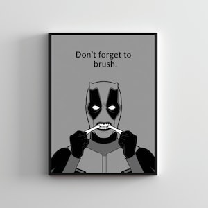 Bathroom art SERIES #18, Deadpool poster, Superheroes wall art, Funny superhero poster, Funny bathroom poster, Deadpool wall decor bathroom