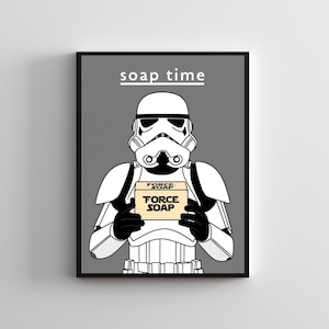 Badkamerkunst SERIES #36, poster Stormtrooper, Starwars-muurkunst, grappige Starwars-poster, grappige badkamerposter, Starwars-muurdecoratie toilet