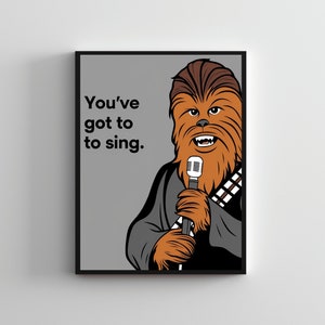 Bathroom art SERIES #45, Chewbacca poster, Starwars wall art, Funny Starwars poster, Funny bathroom poster, Starwars wall decor toilet