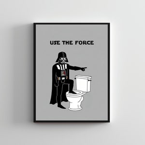 Restroom art SERIES #07, Starwars poster, Star wars art work, Darth vader poster, Funny toilet poster, toilet decor, Darth vader print