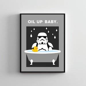 Badkamerkunst SERIES #14, poster Stormtrooper, Starwars-muurkunst, grappige Starwars-poster, grappige badkamerposter, Starwars-muurdecor toilet