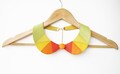 Leather Bib Necklace Peter Pan Detachable Collar Geometric Triangle Necklace Orange