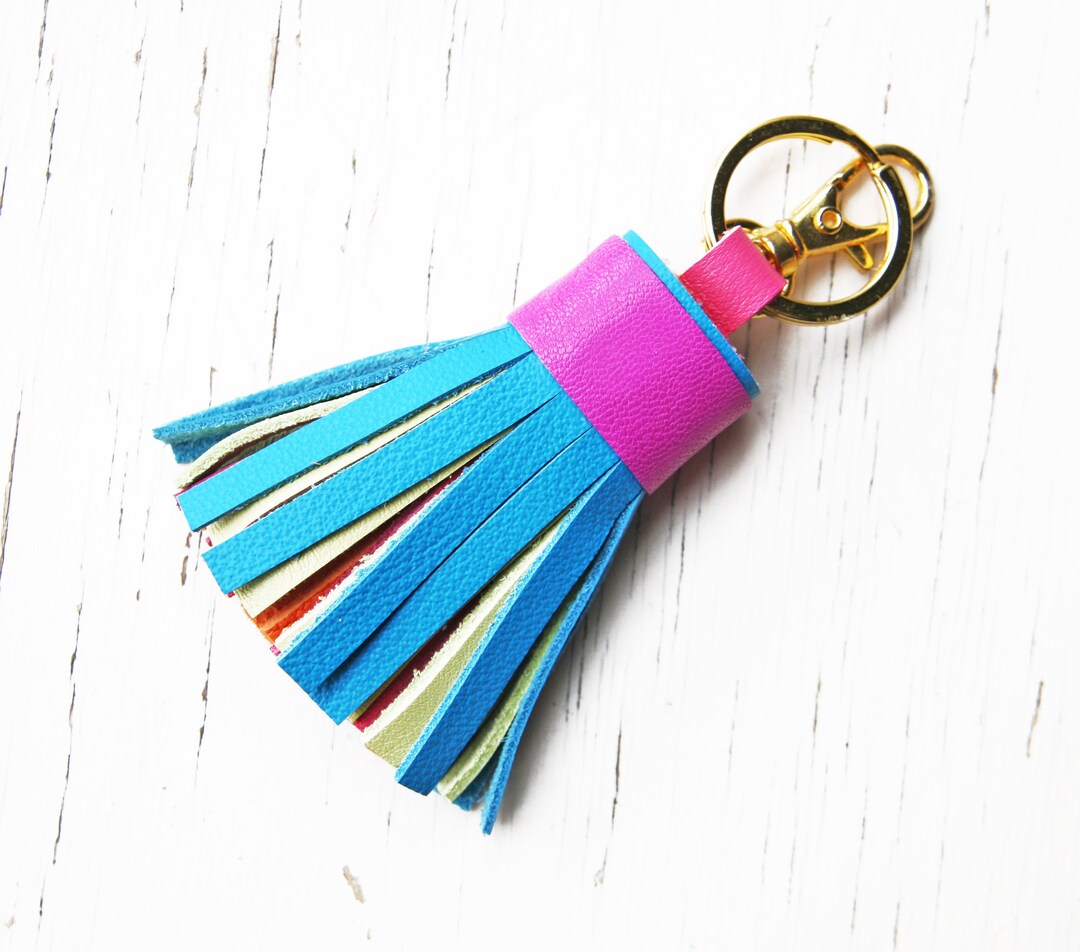 Leather Tassel Keychain Purse Bag Charm Leather Bridesmaid Gift