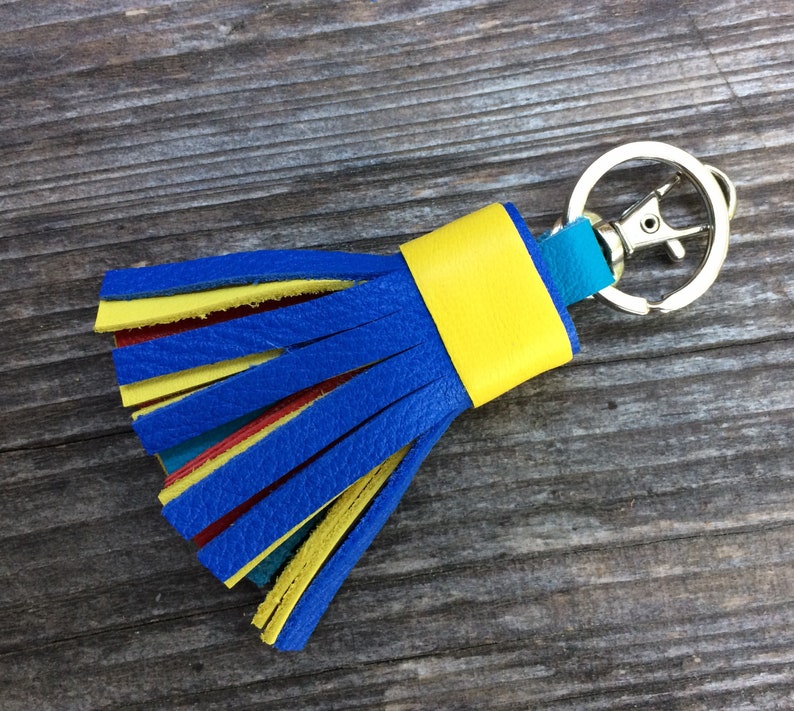 Leder Quaste Geldbörse Taschenanhänger Leder Quaste Schlüsselanhänger Jubiläum Keychain Bild 8