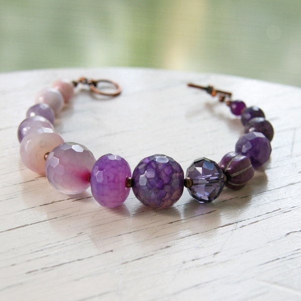 Purple Bracelet Ombre Gemstone Jewelry