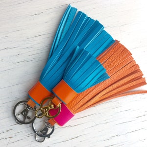 Leder Quaste Geldbörse Taschenanhänger Leder Quaste Schlüsselanhänger Jubiläum Keychain Bild 9