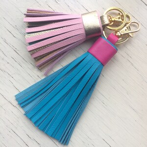 Leather tassel Keychain Bag charm Bridesmaid Gift image 7