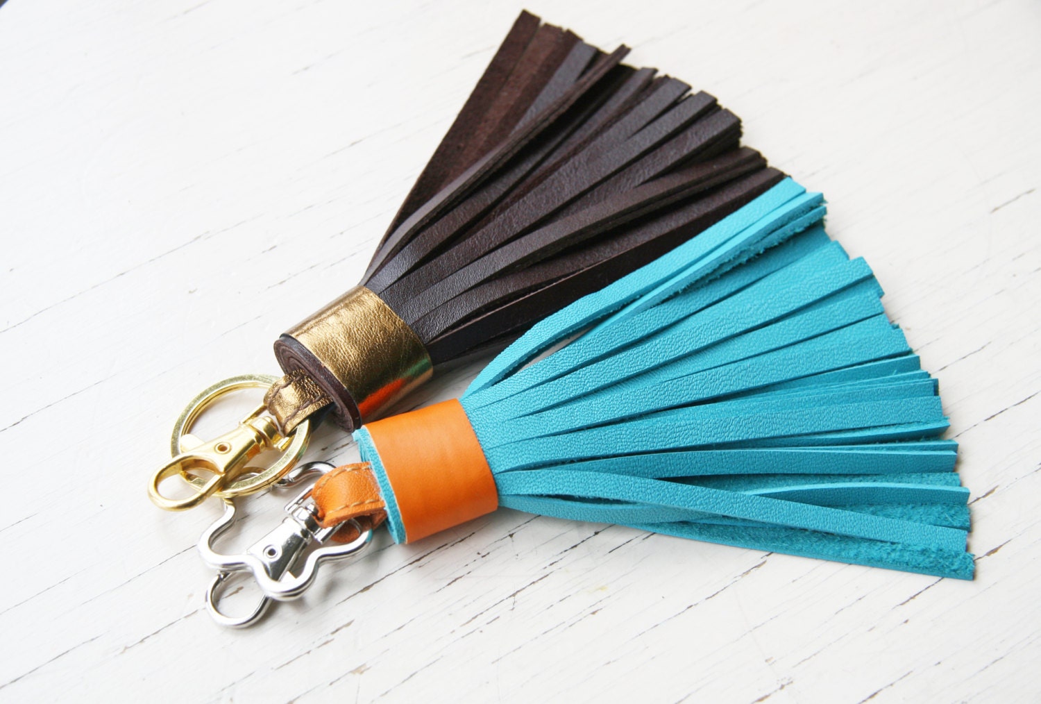 Diy leather tassel keychain new arrivals