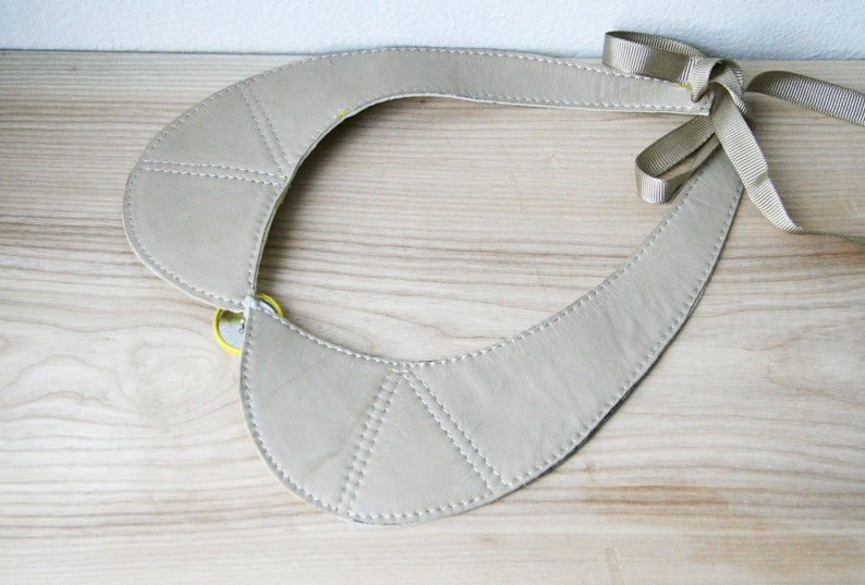 Leather necklace Peter Pan Detachable Collar Leather Bib Necklace Geometric zdjęcie 5