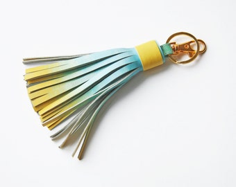 Ombre Leather Tassel Key Chain Tassel Bag Charm Ombre Accessories For Bag Tassel Charm