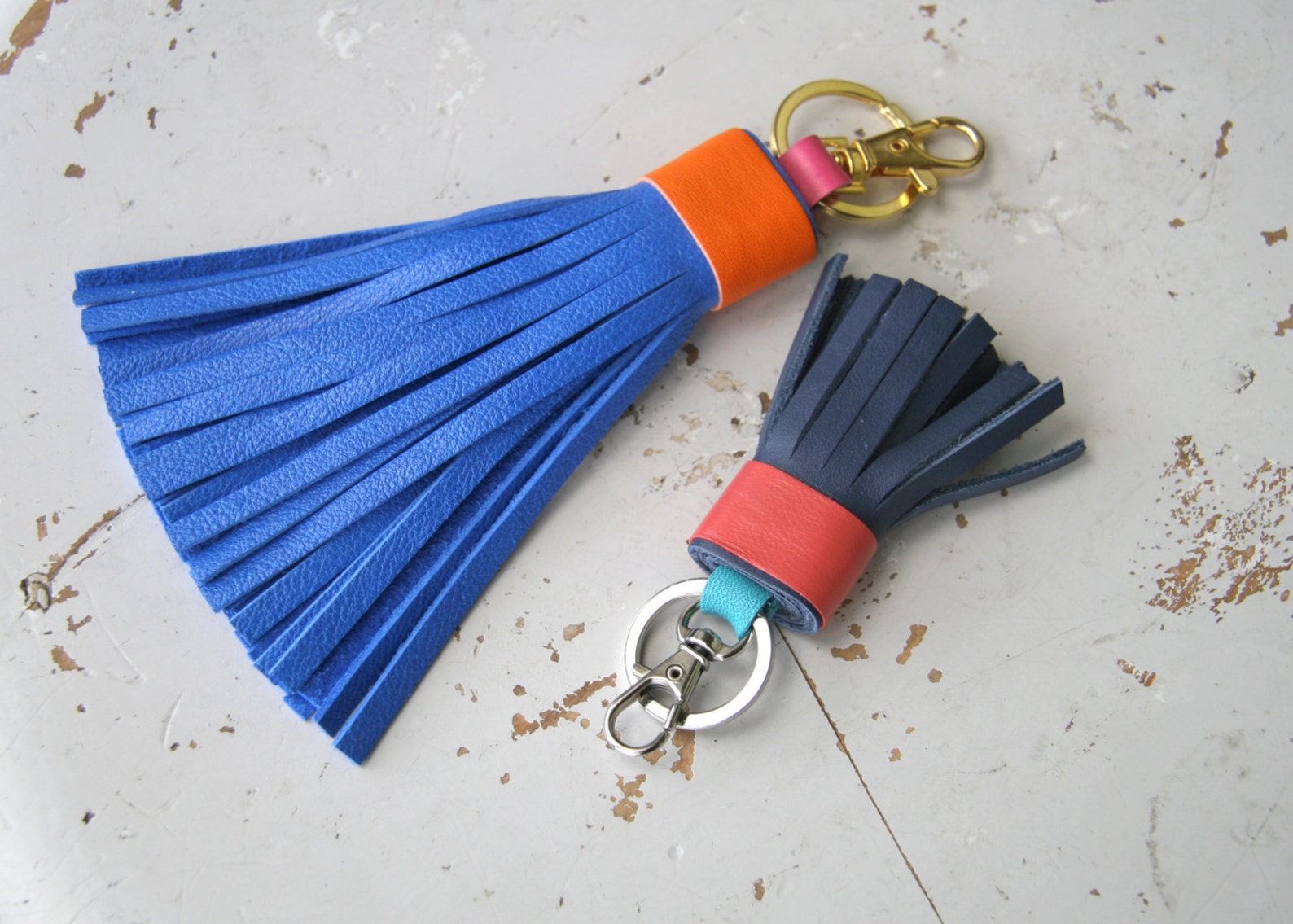 Leather Tassel Keychain Purse Bag Charm Gift for Her Leather Etsy