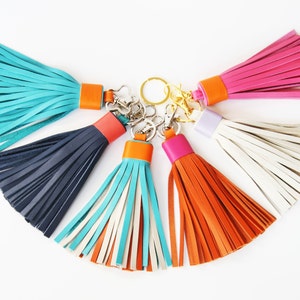 Leather tassel Keychain Bag charm Bridesmaid Gift image 5