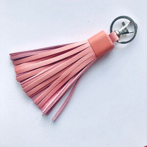 Leather Tassel Purse Bag Charm Leather Tassel Key Chain Anniversary Keychain image 10