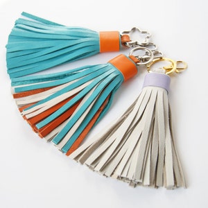 Leather tassel Keychain Bag charm Bridesmaid Gift image 4