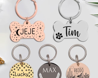 Personalized Engraved Pet ID Tag: Stainless Steel Cat & Dog Collar