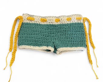Crochet Micro Mini Shorts with Belt