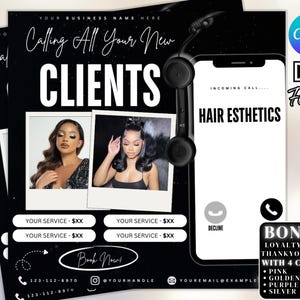 DIY Salon Booking Flyer: Makeup, Hair, Lashes, Nails (Canva Template)