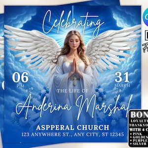 Memorial Funeral Announcement Flyer, Funeral Announcement Template, Funeral Invite Invitation, Rest In Peace Editable Flyer Editable Custom