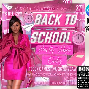 Back To School Flyer, Back to school sale flyer, Back to school Hair flyer, DIY canva template, Back 2 School Flyer, Canva Editable