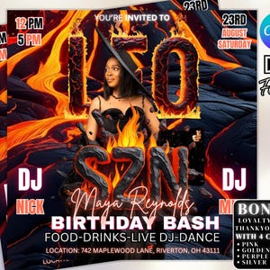Leo Season Party Flyer, Birthday Szn Flyer, Leo Invitation Flyer, Leo Birthday Event, Social Media Flyer, Premade Flyer Template