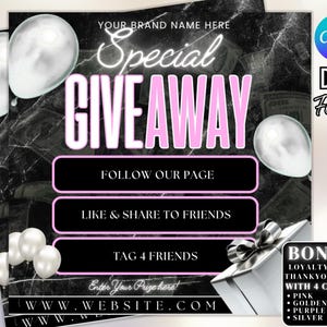 DIY Raffle Giveaway Flyer Template: Beauty Boutique Contest (PDF Download)