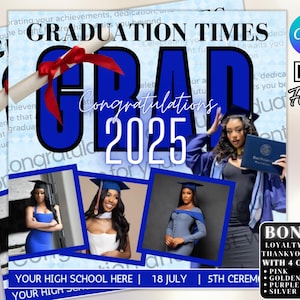 Graduation Party Flyer: Class of 2025, Canva Editable