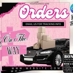 Orders Shipped Flyer: DIY Boutique Social Media Template (Canva)