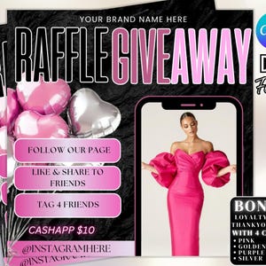 DIY Raffle Giveaway Flyer Template: Beauty Boutique Contest (PDF Download)