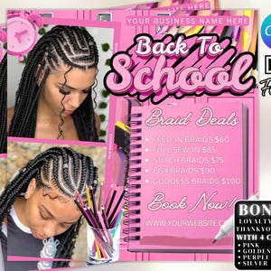 Back To School Flyer, Back to school sale flyer, Back to school Hair flyer, DIY canva template, Back 2 School Flyer, Canva Editable
