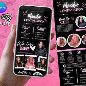 Hair Stylist Acuity Scheduling Template: Black & Pink Canva Design